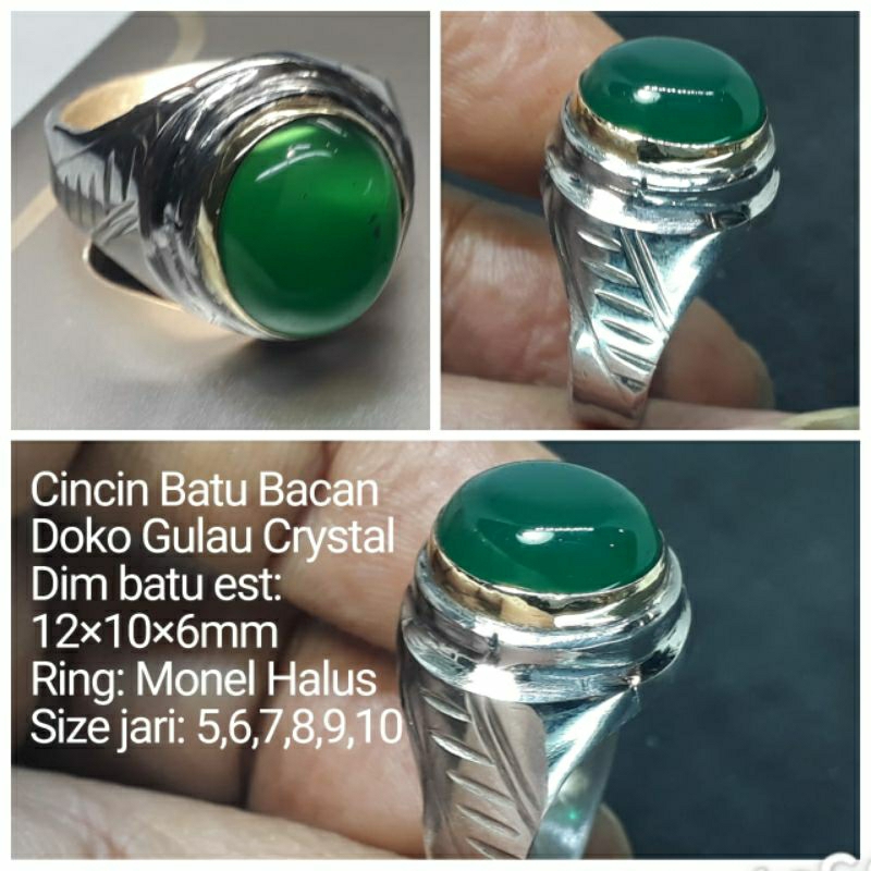 CINCIN BATU AKIK BACAN DOKO GULAU CRYSTAL