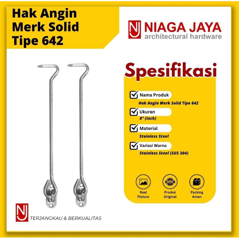 HAK ANGIN JENDELA MERK SOLID 8" (642)