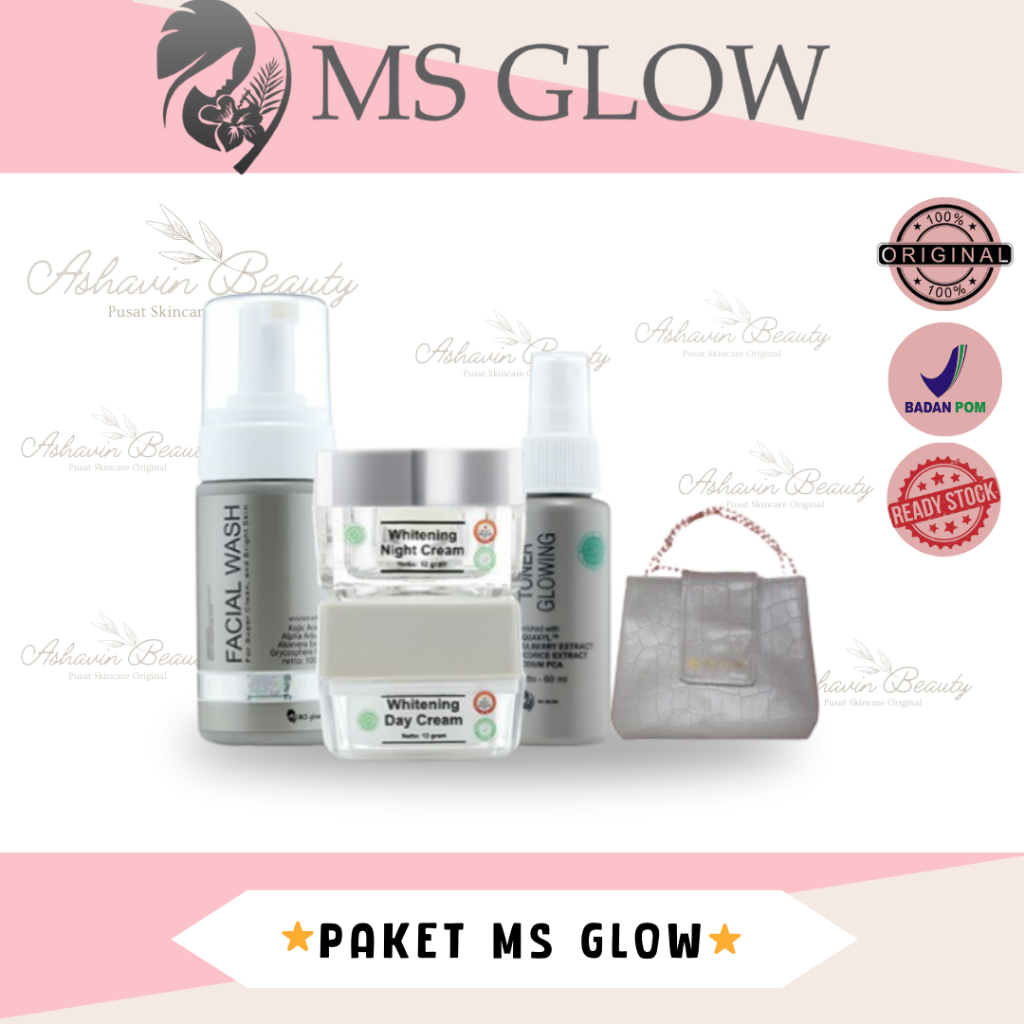 MS GLOW PAKET WAJAH WHITENING/ACNE /ULTIMATE/LUMINOUS/BB DAILY/MEN/SERUM PEELING/LIFTING/RED JELLY/R
