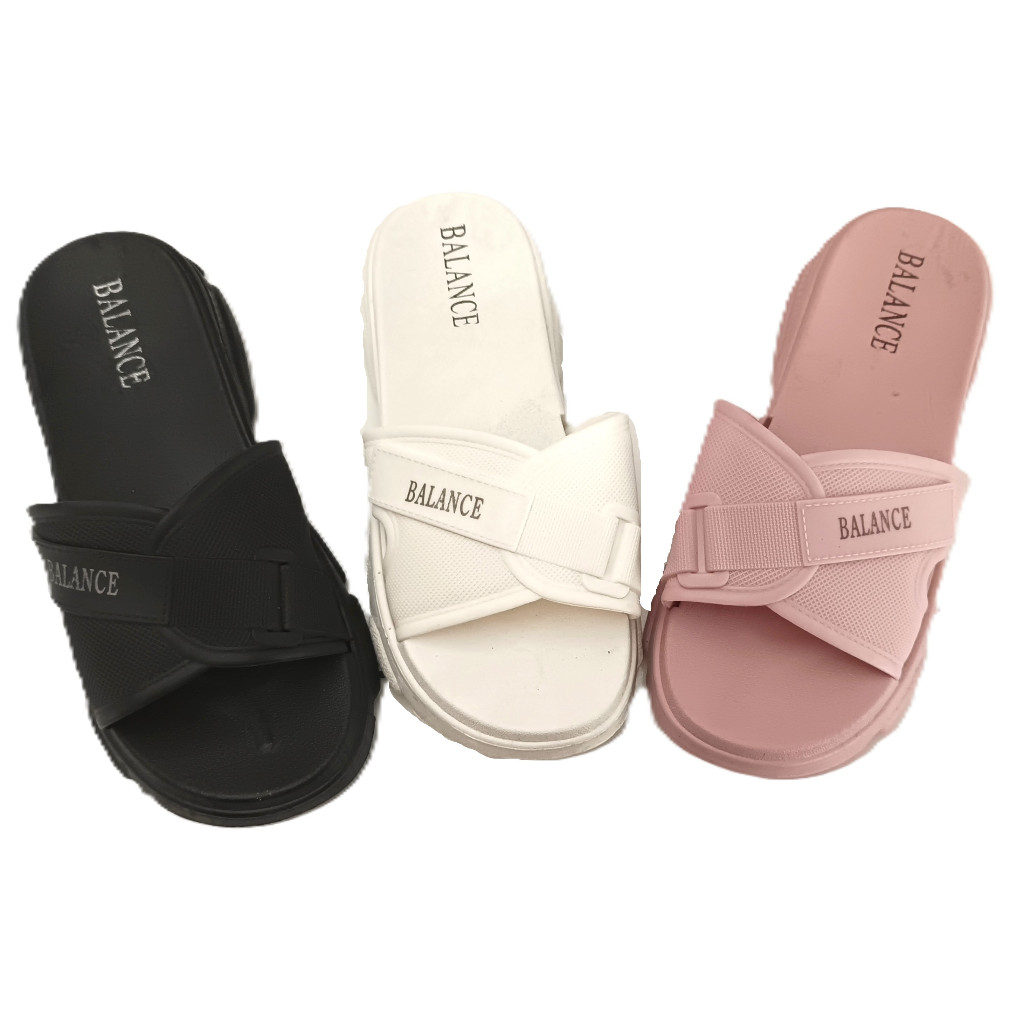 Sandal Selop Wanita Karet Import BALANCE Motif Selop TEBAL 5CM