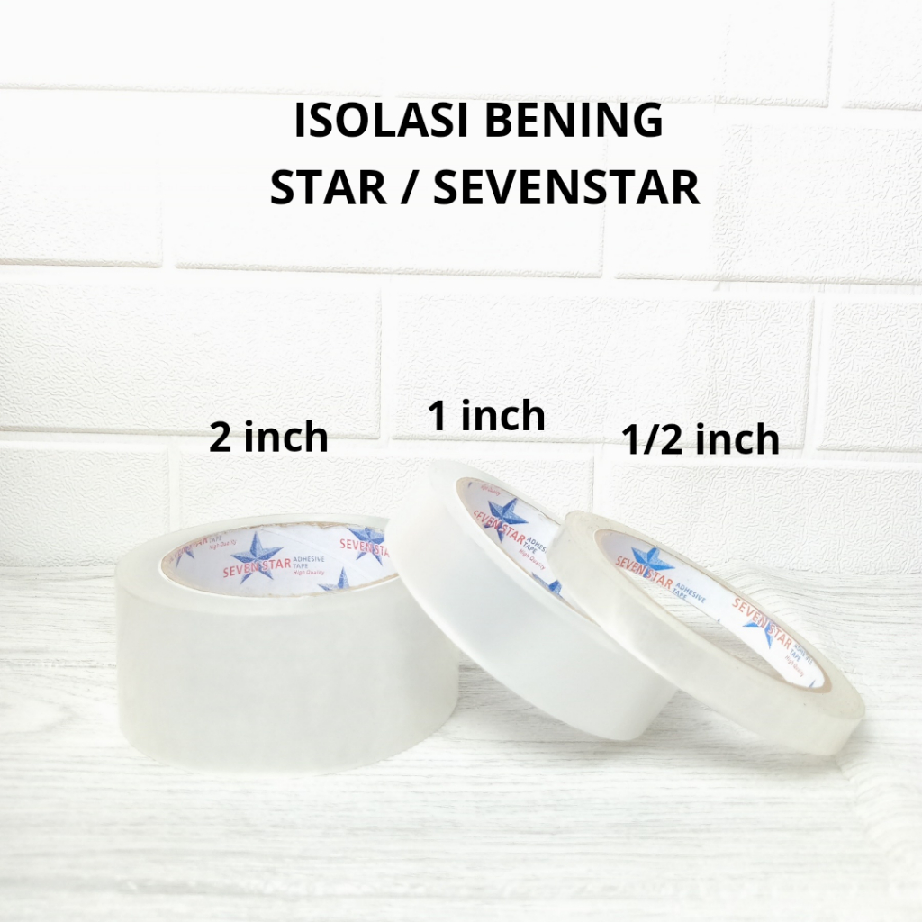 

Isolasi Bening STAR 1/2" (1/2x72), Isolasi 1" (1x72) / Isolasi kecil lobang besar