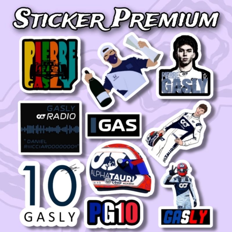 

Sticker F1 Pierre Gasly Pack isi 10 Pcs vinyl Waterproof