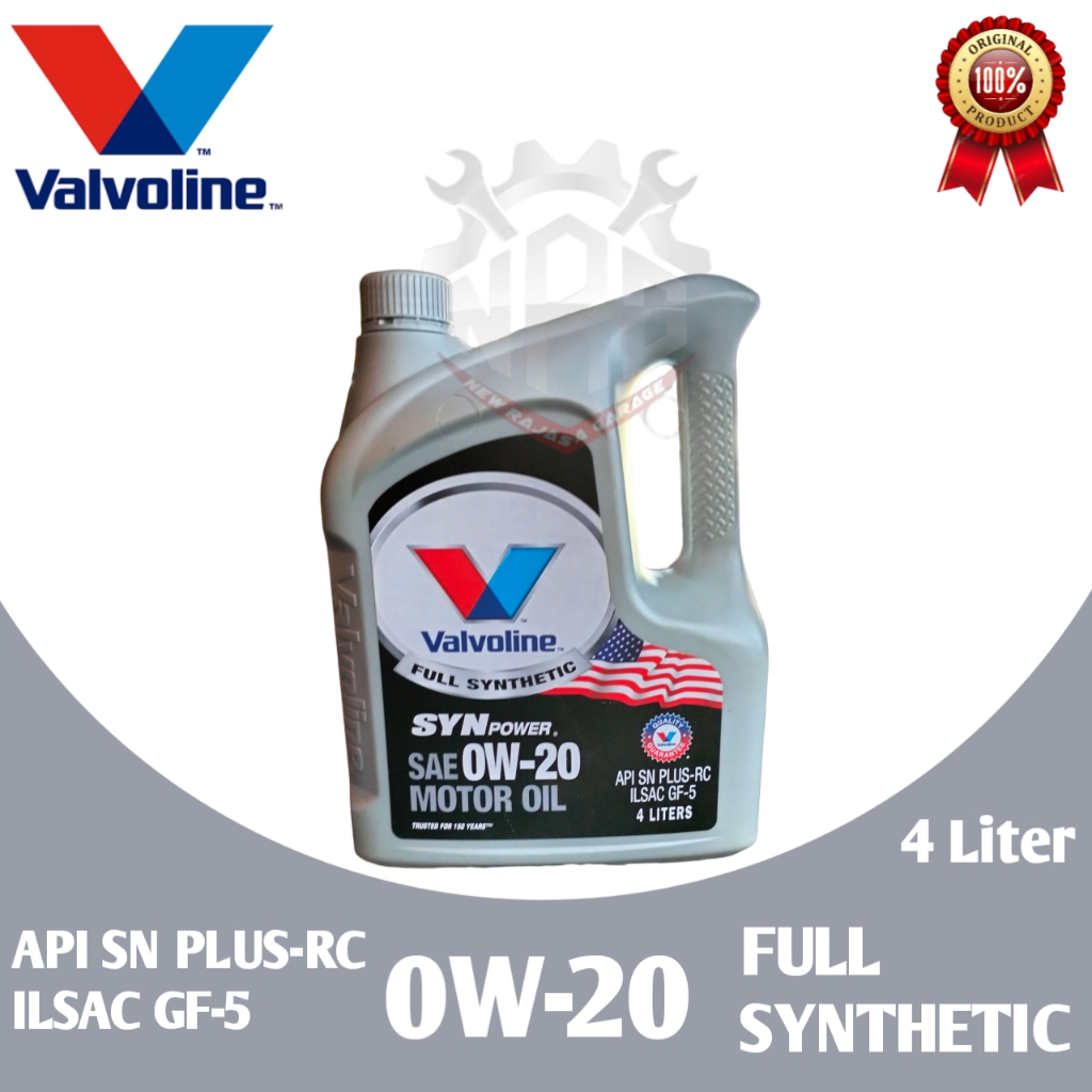 VALVOLINE SYNPOWER FULL SYNTHETIC SAE 0W-20 4L