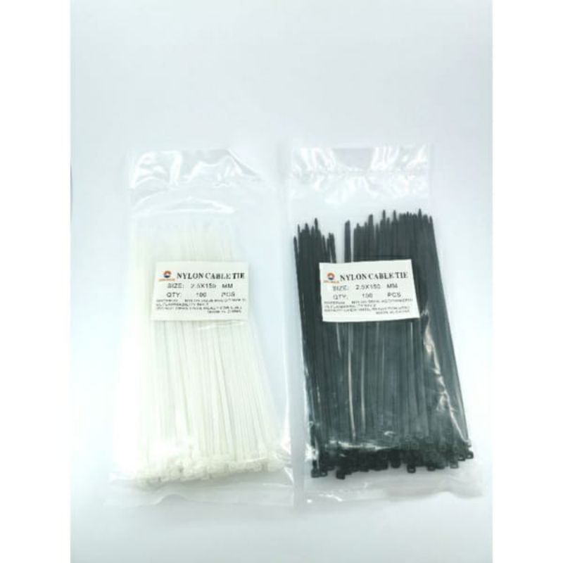 

KABEL TIES/TALI PENGIKAT 15CM (2,5X150) HITAM/PUTIH JACKMAN