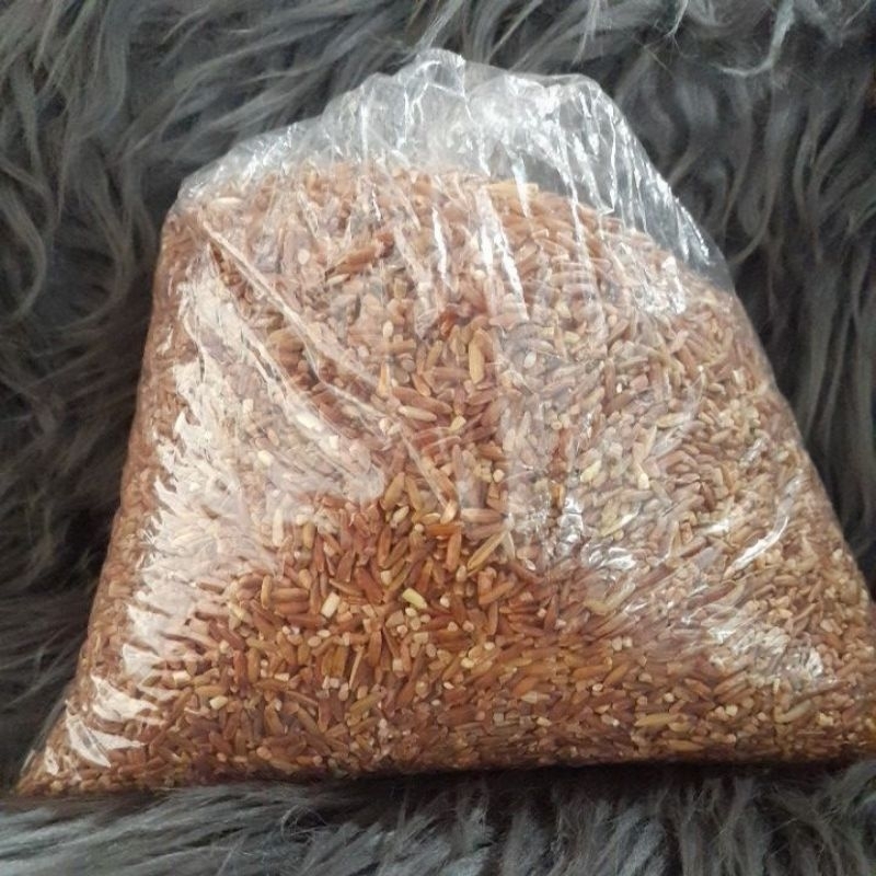 beras merah untuk pakan ayam/burung.