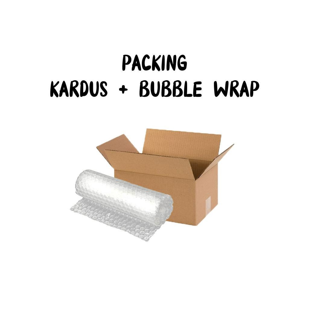 

kardus dan bubble warp tambahan untuk keamanan packaging