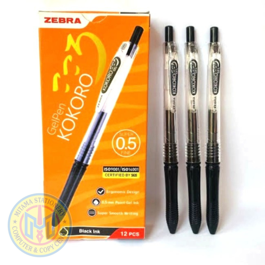 

Pulpen / Pen Zebra KOKORO GELL 0,5 Hitam