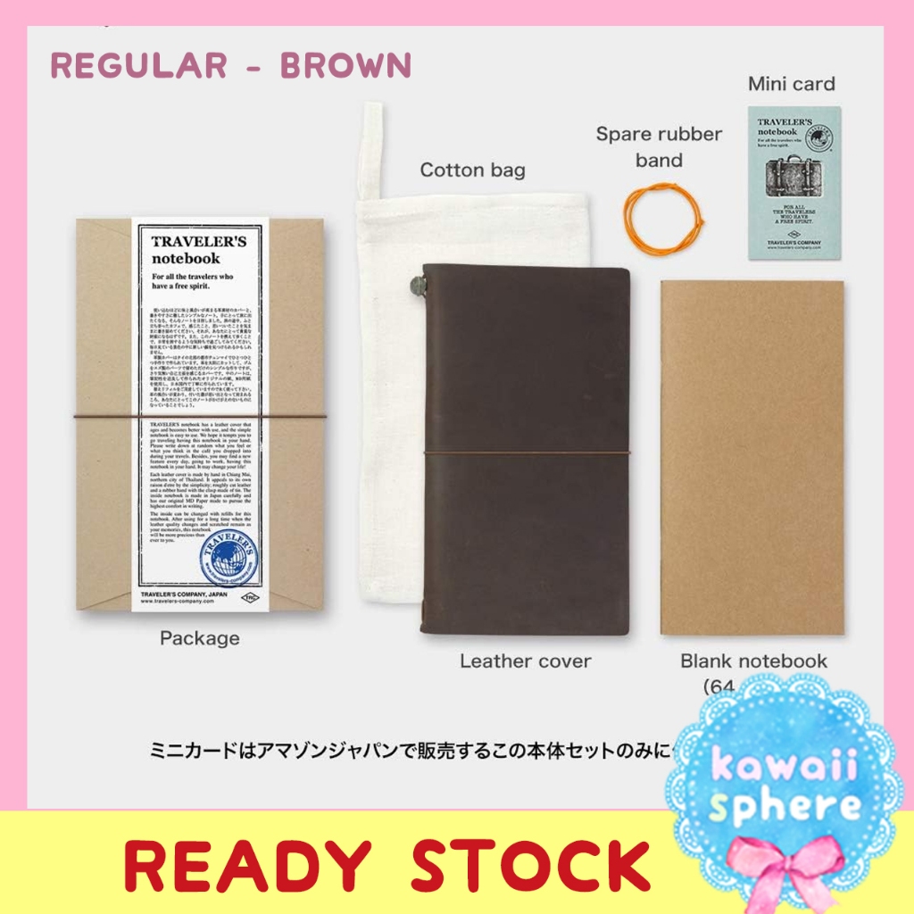 

Travelers Notebook Kit Regular | Brown | Ready Stock Handcarry Jepang | Traveler's Notebook Cover + Refill Set