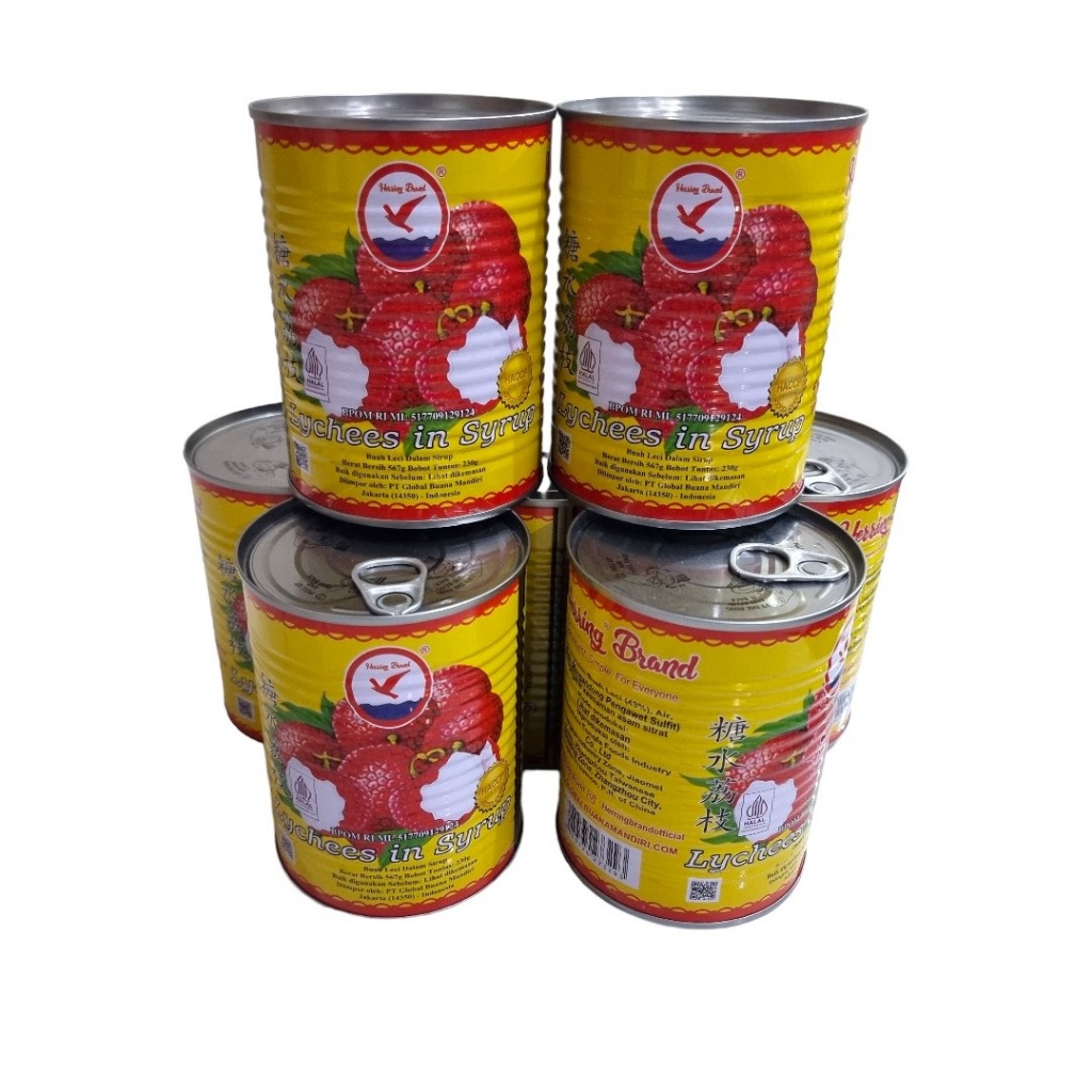 

Buah Leci Lychee Lecy Kaleng Herring Brand 567Gram (Satuan) / Lychee in Syrup