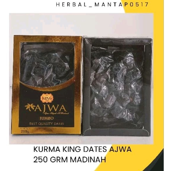 

kurma Ajwa King Dates 250 grm Asli l Kurma Nabi Super Asli Madinah