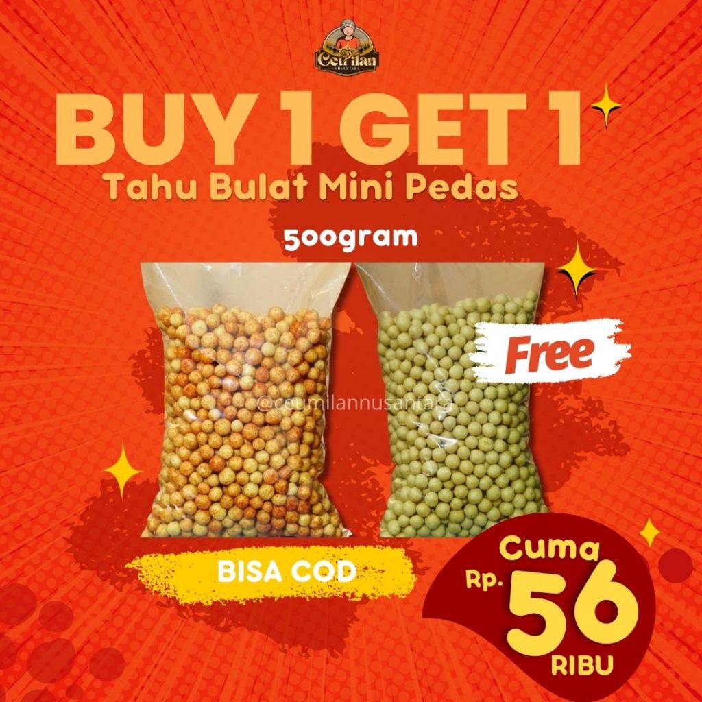 

BUY 1 GET 1 TAHU BULAT MINI PEDAS 500GR