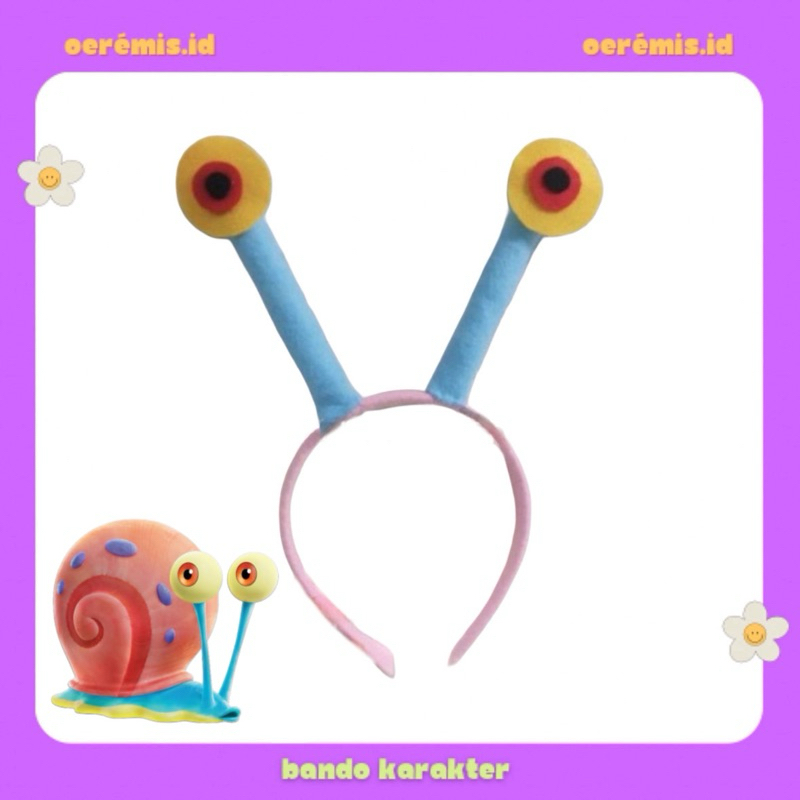BANDO KARAKTER SIPUT SPONGEBOOB GARY / BANDO COSPLAY GARY SIPUT LAUT / GARY HEADBAND SPONGEBOOB GARY