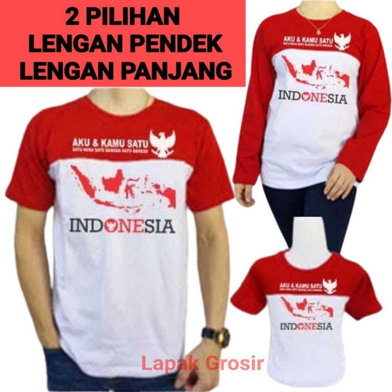 Kaos Merah putih 17 agustusan pria dewasa