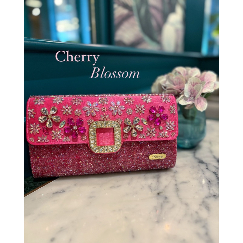 Flowery Lux • Cherry Blossom clutch bag | tas pesta | tas genggam | tas formal