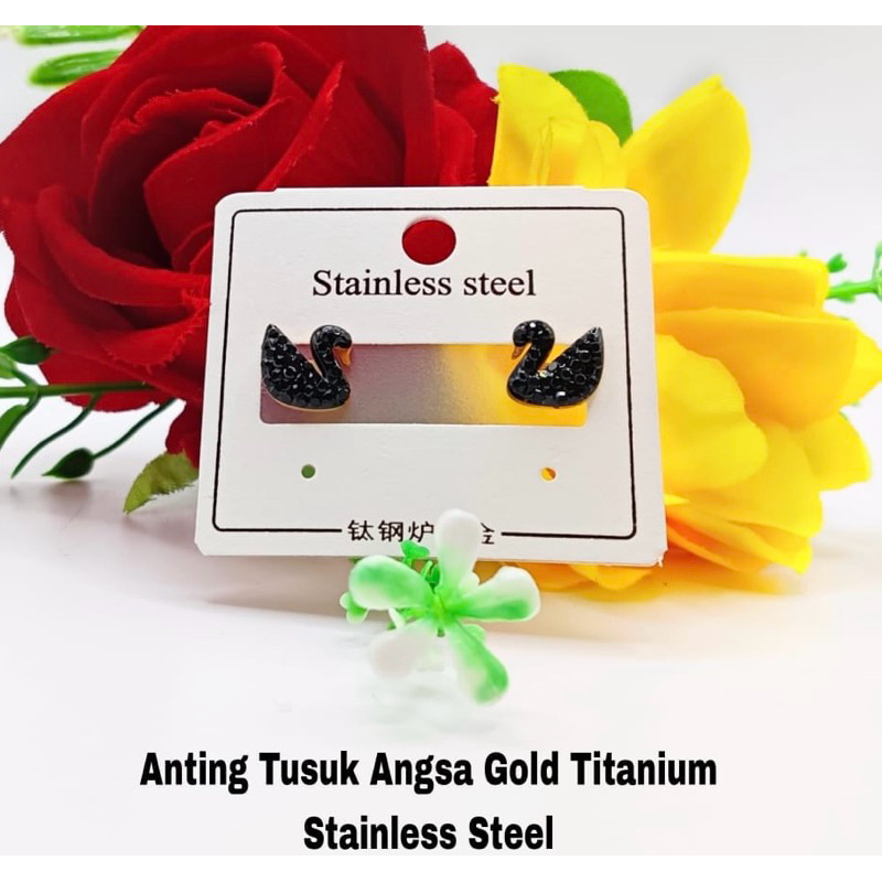 anting wanita / anting titanium model flamingo Titanium
