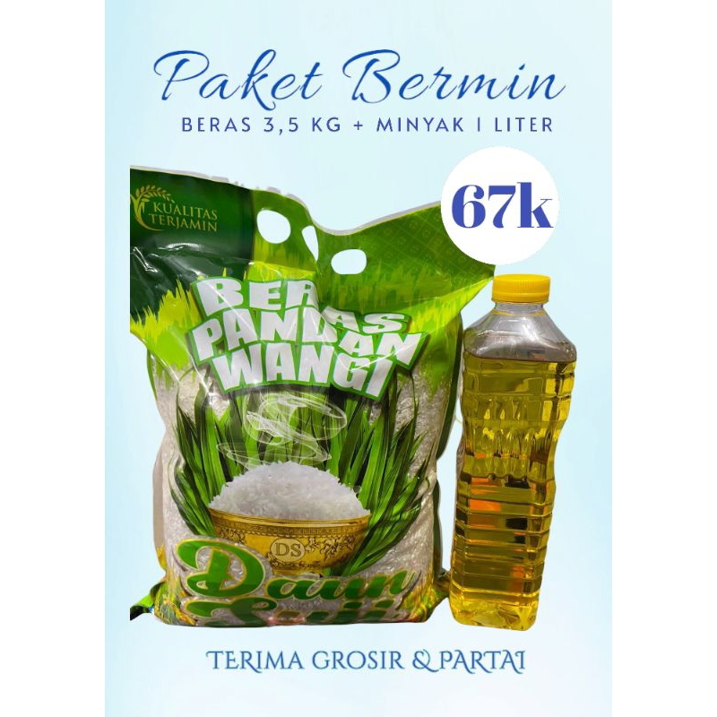 

Paket Bermin Sembako Beras 3,5 Kg & Minyak 1 Liter/900 ml