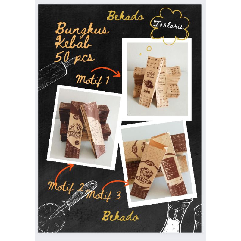 Bungkus Kantong Wadah Kemasan Kebab 50pcs