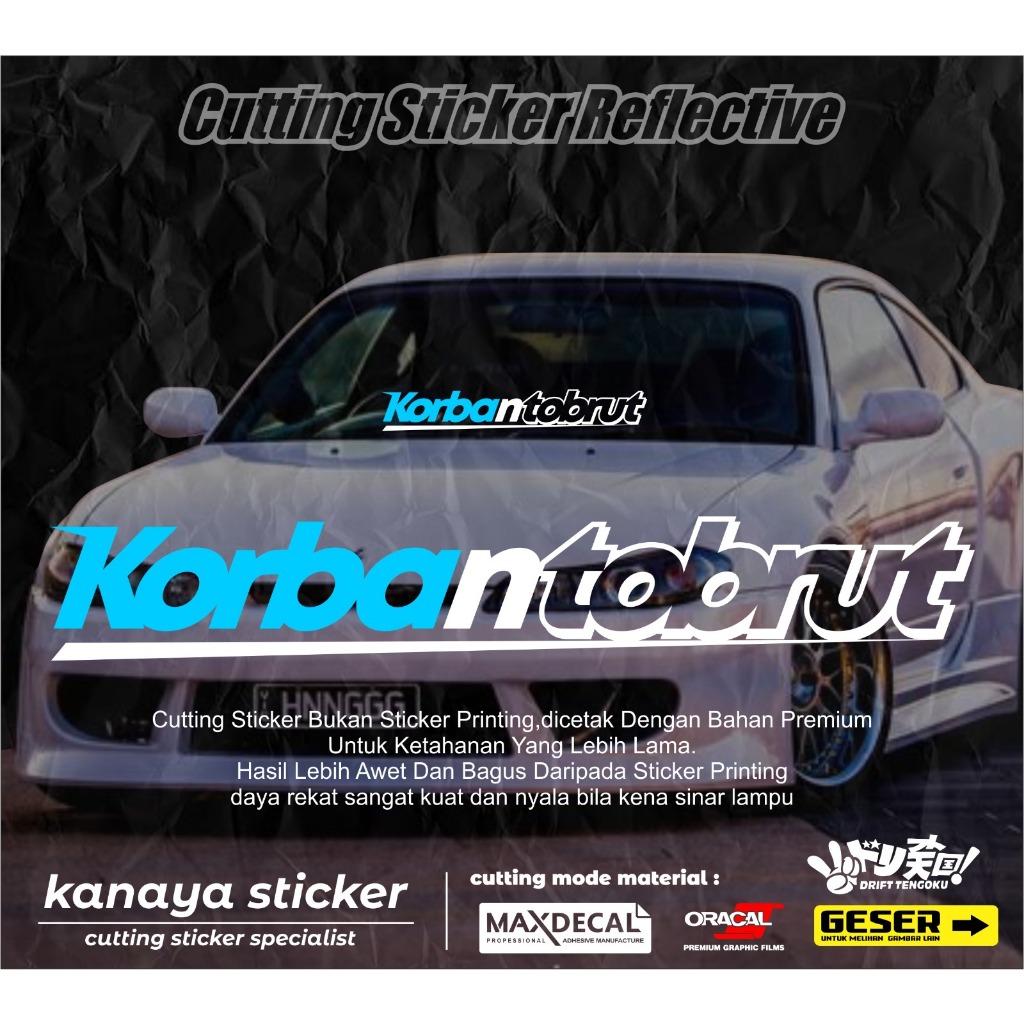 Sticker Cutting Mobil KORBAN TOBRUT  / Sticker Cutting Kaca Mobil KORBAN TOBRUT  /Sticker KORBAN TOB