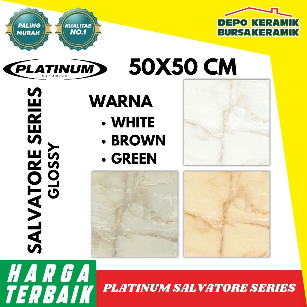 KERAMIK LANTAI PLATINUM 50X50 GLOSSY MOTIF SALVATORE SERIES