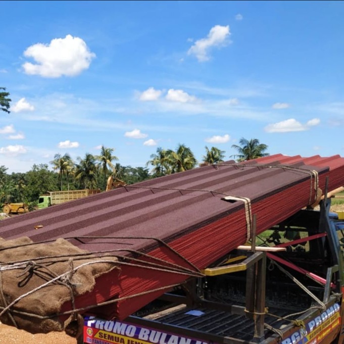 Spandex Spandek Atap Pasir Warna Merah Termurah 0.40mm Harga per  1 Meter