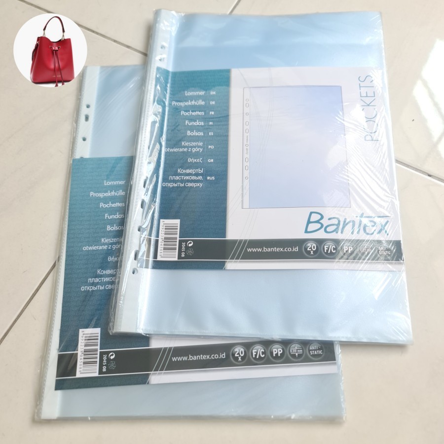 

pocket file sheet protector PP bening transparan folio A4 kantong binder new dan preloved