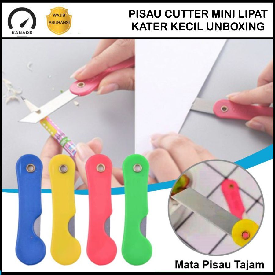 

Pisau Cutter Lipat Mini Foldable Knife Alat Bantu Potong Kertas Plastik Perlengkapan ATK Sekolah Kater Kecil Untuk Unboxing Paket
