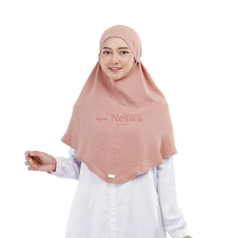 NESWA Bergo Size L Crinkle Airflow Premium Hijab Daily Tali