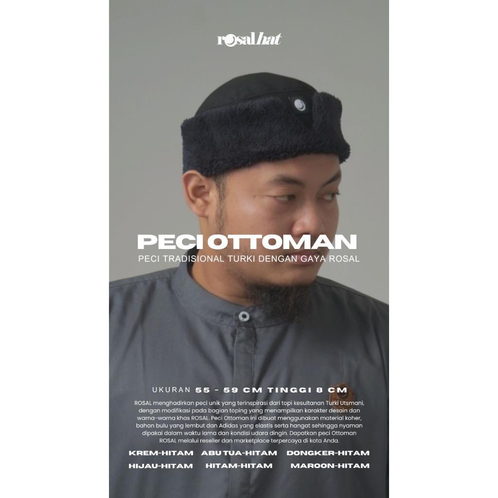 Peci Ottoman Rosal Kopiah Songkok Unik Khas Topi Tradisional Turki