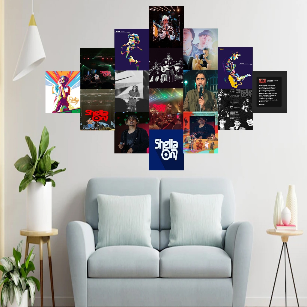 ( ISI 16 PCS ) POSTER DINDING KAMAR AESTHETIC BAND SHEILA ON7