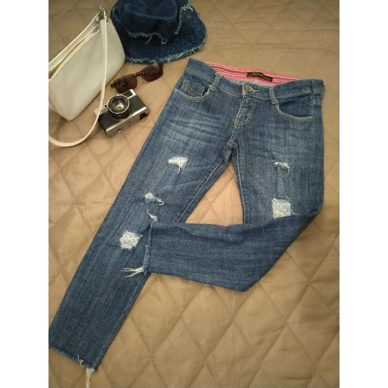 preloved 5PM celana jeans panjang.ripped jeans.rawis bawah