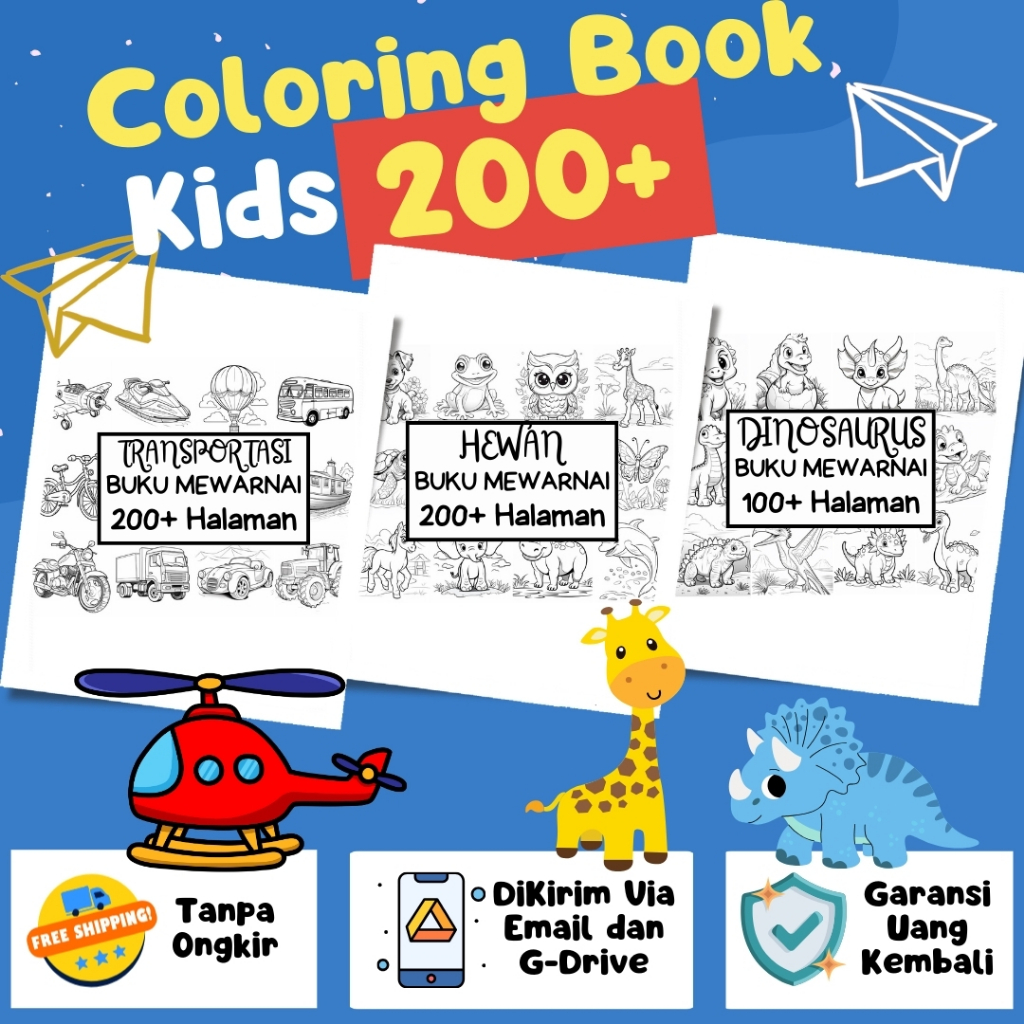 

Buku Mewarnai Dunia Hewan dan Transportasi: Serunya Mewarnai Bersama (Coloring Page 100+ Digital Ebook Ebooks Buku Mewarnai Dinosaurus)