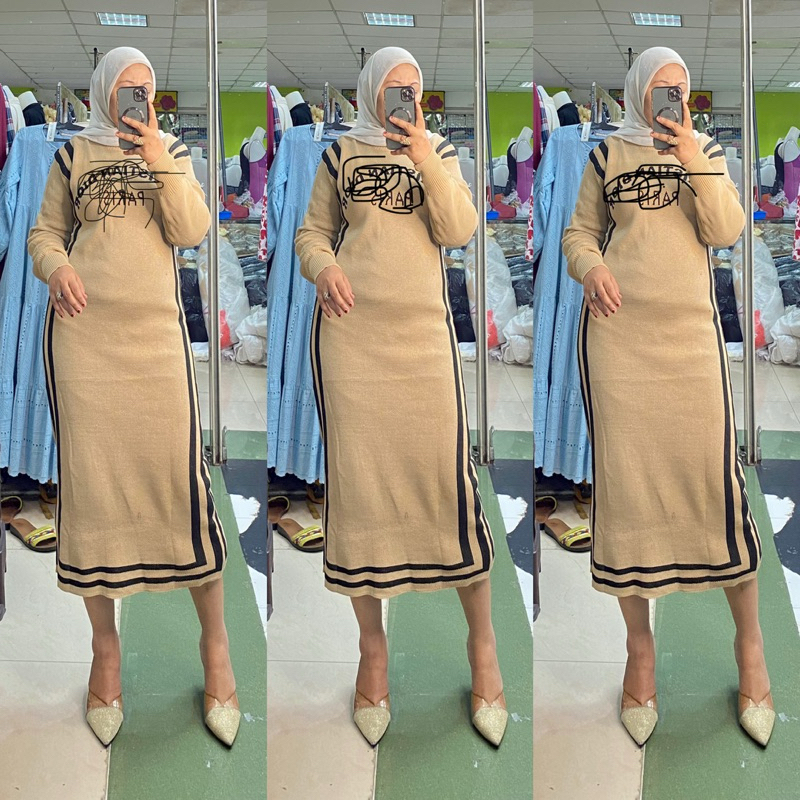 Midi dress korina nabil kaos kekinian
