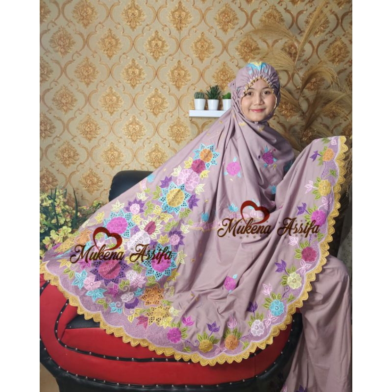 mukena  bordir Bukittinggi ukuran jumbo mukena padang