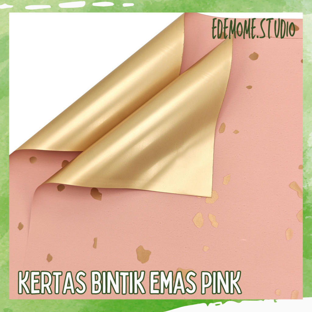 

Kertas Cellophane Bintik Gold Emas Belakang Full Emas Cantik Kertas Buket Flower Wrapping Paper