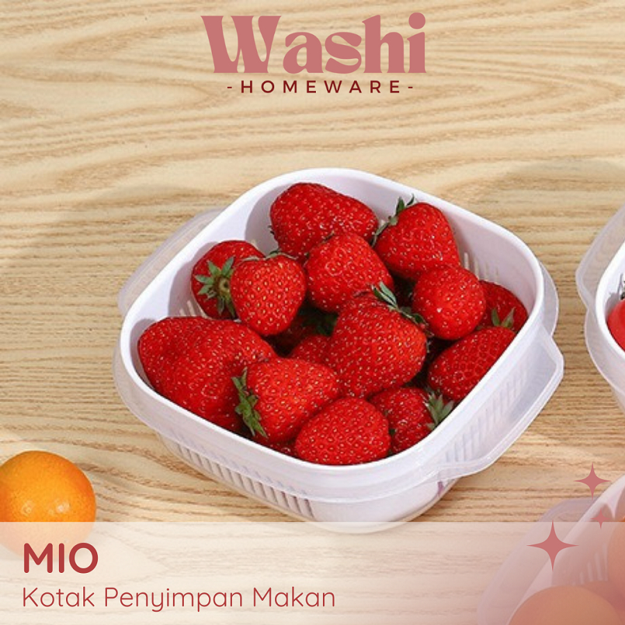 WASHI - MIO Container Kulkas Nasi Serbaguna Peniris Vegetables Multifungsi Drainer Box