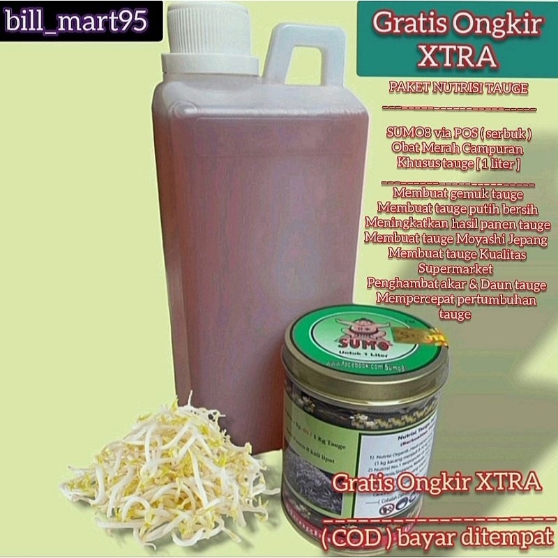 SUMO8 via POS + Obat Merah Campuran khusus tauge   ( Pemutih,  Penggemuk & Penghambat akar tauge  )