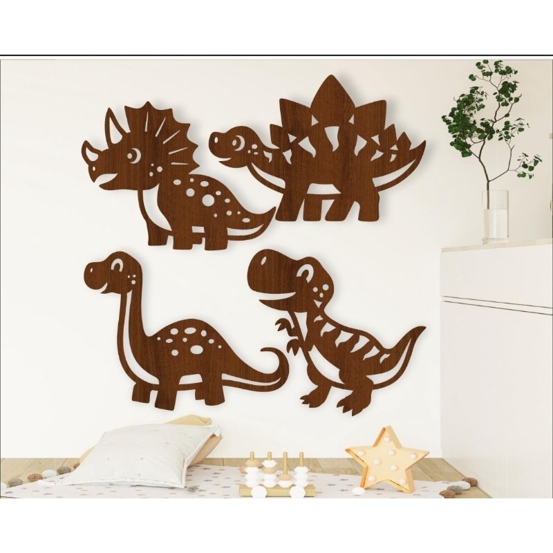Ornamen Dinding Dino Kayu