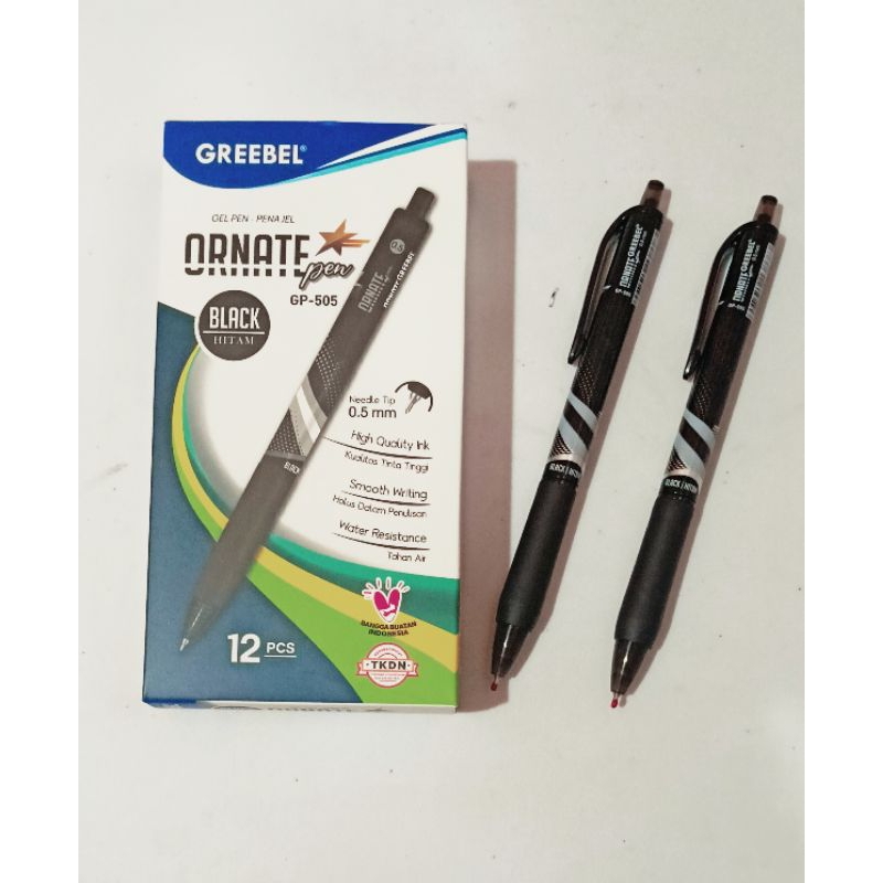 

(12 pcs) GREEBEL ORNATE GP-505 TINTA HITAM KETEBALAN 0,5 PERPAK