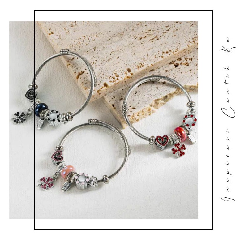 Jaminan Kualitas Gelang Pandora Charm Bracelet Pandora Elastis Gelang ManikManik Wanita