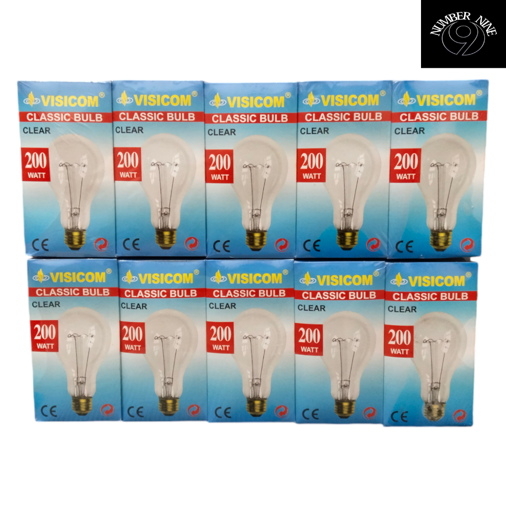 (Paket Isi 10) Visicom Lampu Pijar Classic 200 Watt