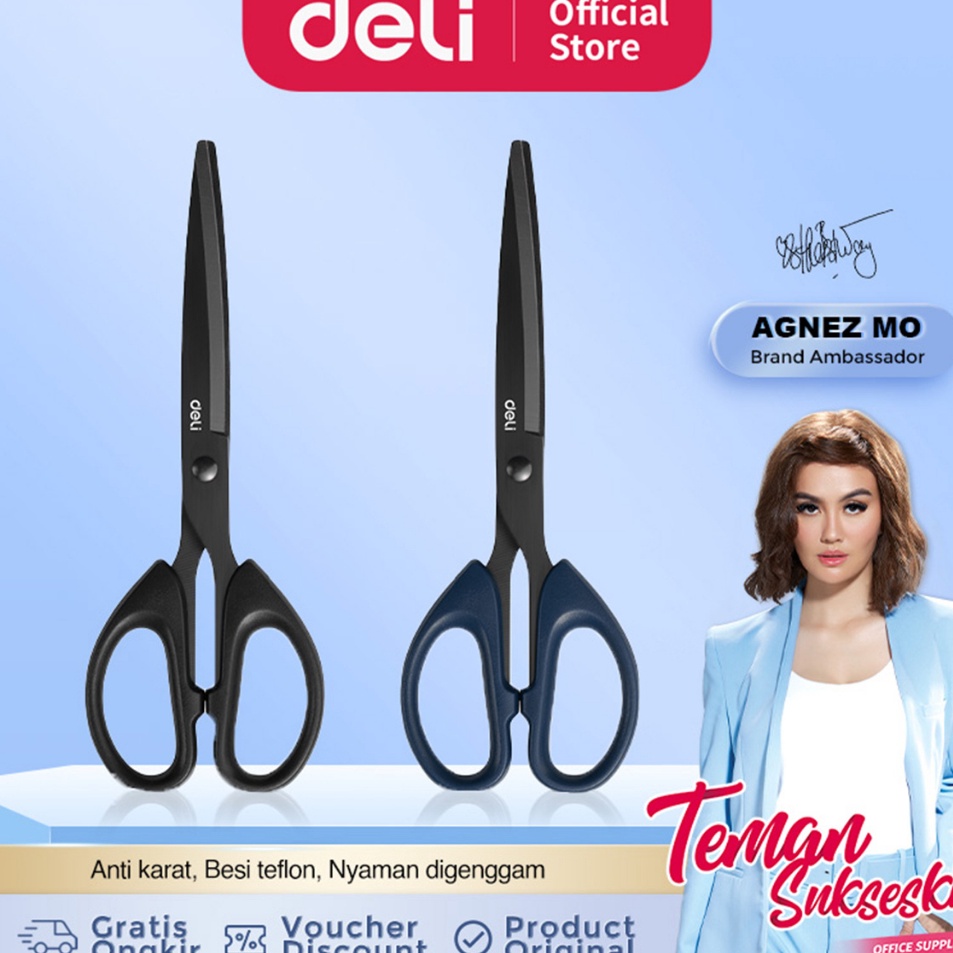 

Buruan pesan Deli Gunting Teflon Scissor Anti Karat Nyaman Digenggam 69S