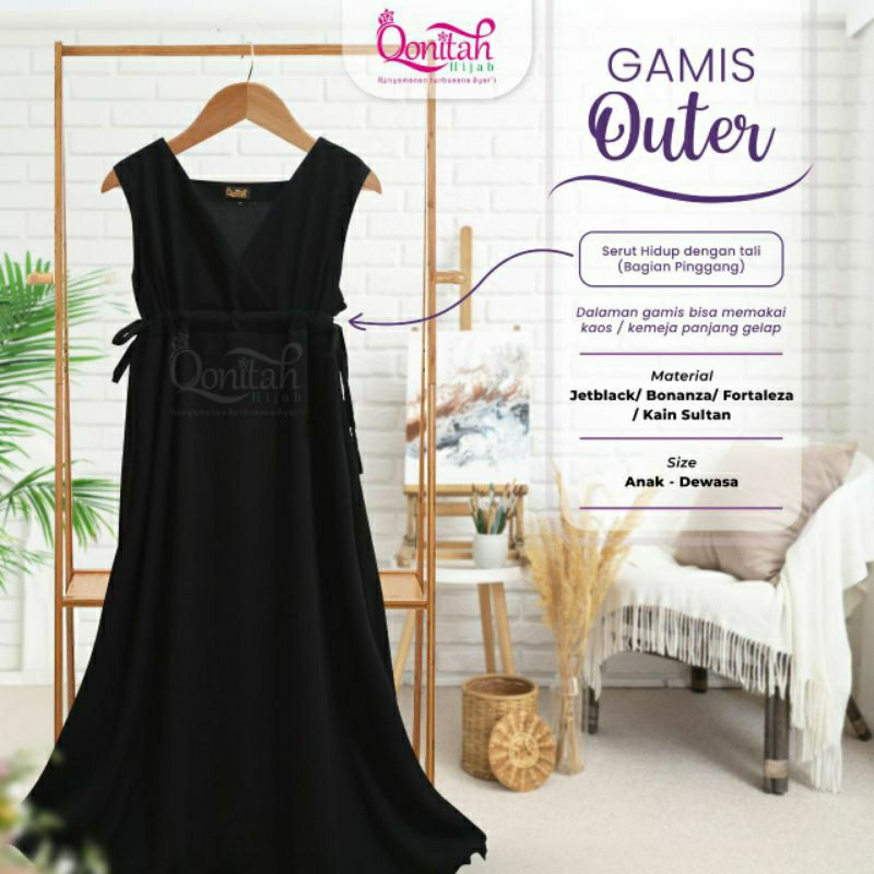 GAMIS OUTER | OUTER GAMIS | GAMIS OBLONG TANPA LENGAN WANITA | GAMIS WANITA TANPA LENGAN | GAMIS ANA