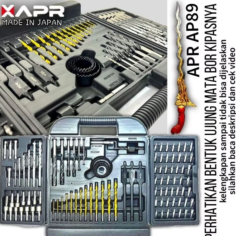 MATA BOR HSS 100 PCS 1122 mata bor besi kayu beton holesaw obeng set japan