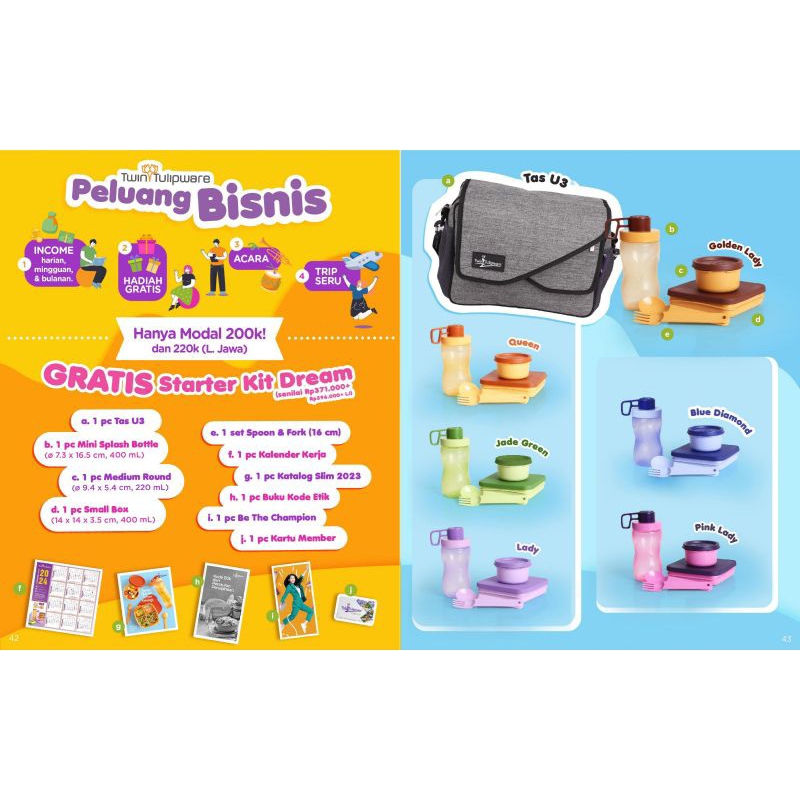 

paket bekal dan tas cantik Tulipware
