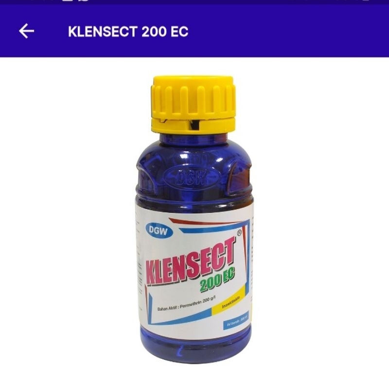 Insektisida KLENSECTDGW 200EC 400ml bahan aktif : PERMETRIN 200g/l