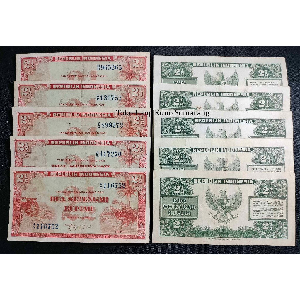 Uang Kuno 2½ Rupiah Seri Pemandangan Alam 1951