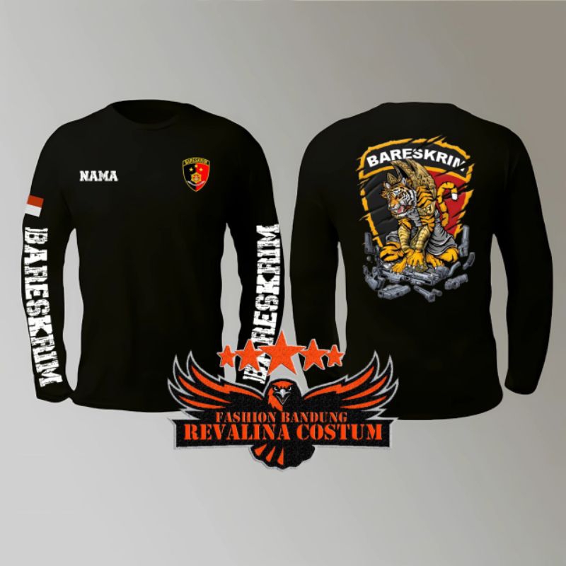 KAOS BARESKRIM POLRI / RESERSE / RESKRIM / LENGAN PANJANG / LENGAN PENDEK WARNA HITAM