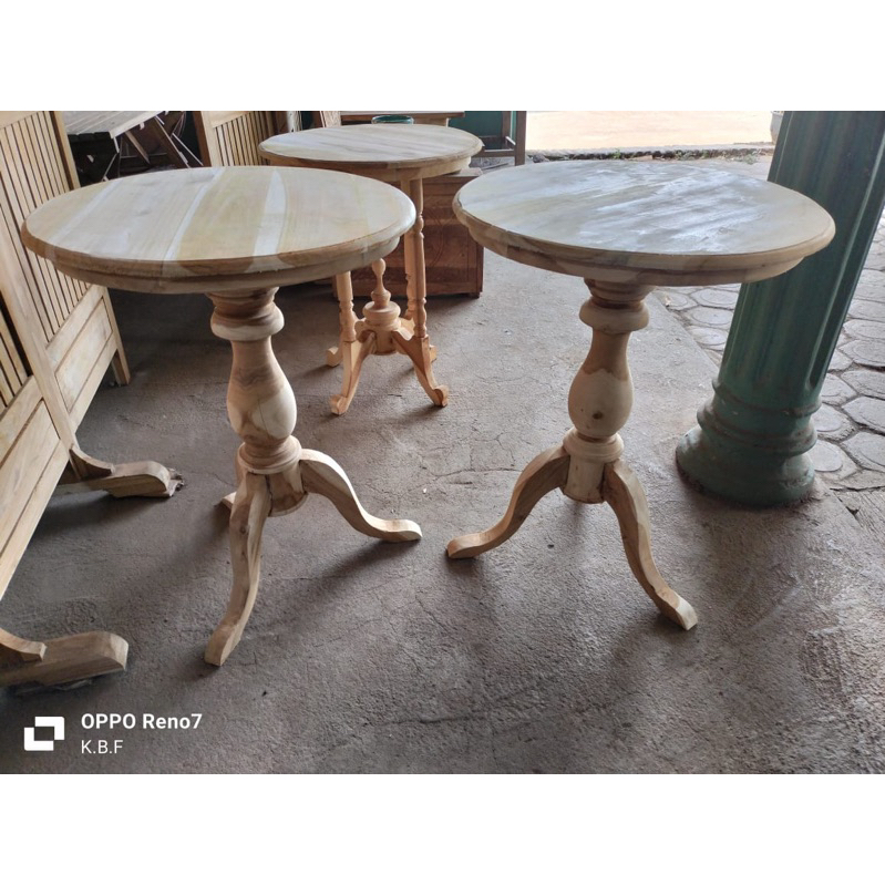 meja bundar minimalis meja jati jepara