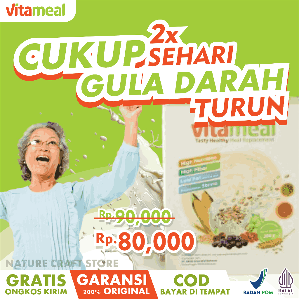 

VITAMEAL - Sereal Sehat Membantu Menurunkan Gula Darah Tinggi & Memenuhi Kebutuhan Serat Harian