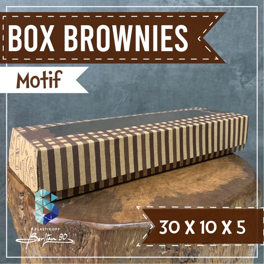 

dus brownies motif dus brownies L kemasan kraft motif dus brownies jendela 30x10x15